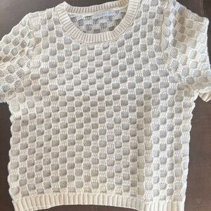 Design History Cream Knit Open-Weave Sweater